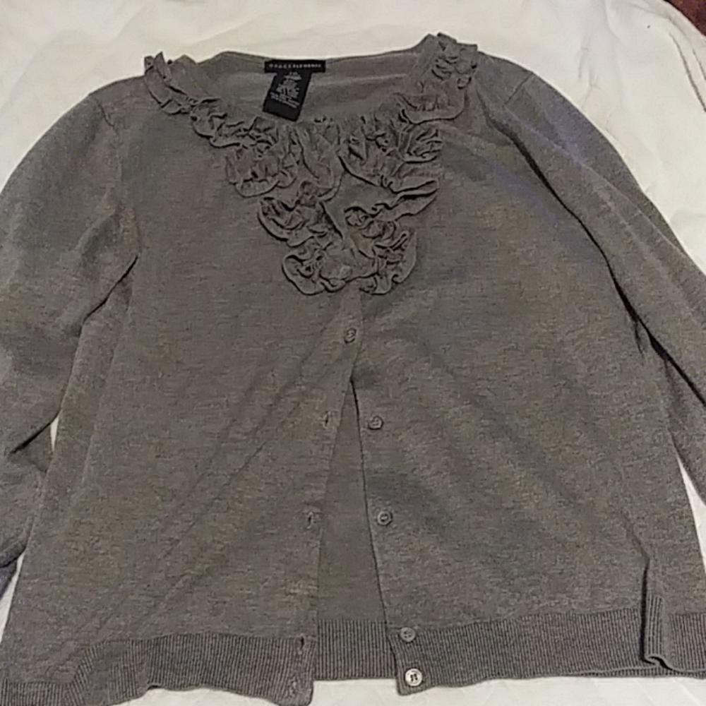 Grace Elements Ruffle Cardigan